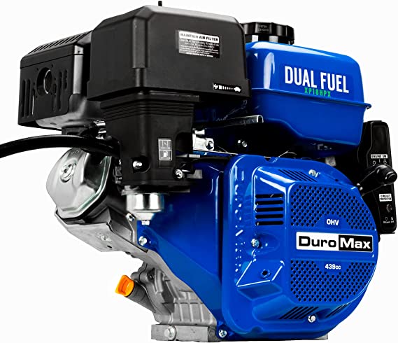 DuroMax 439cc 1" Shaft Recoil/Electric Start Horizontal Dual Fuel Engine