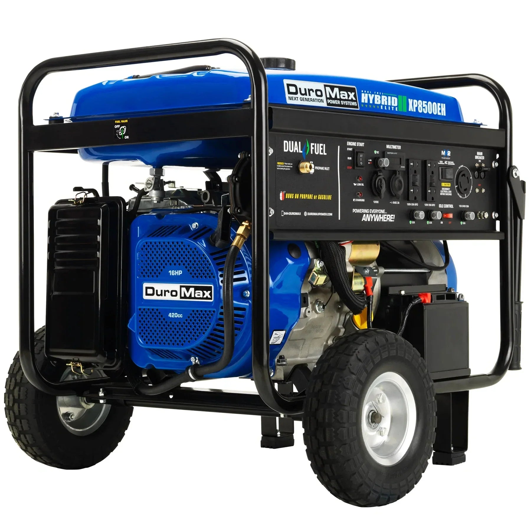 DuroMax XP8500EH 8,500-Watt/7,000-Watt 420cc Electric Start Dual Fuel Portable Generator