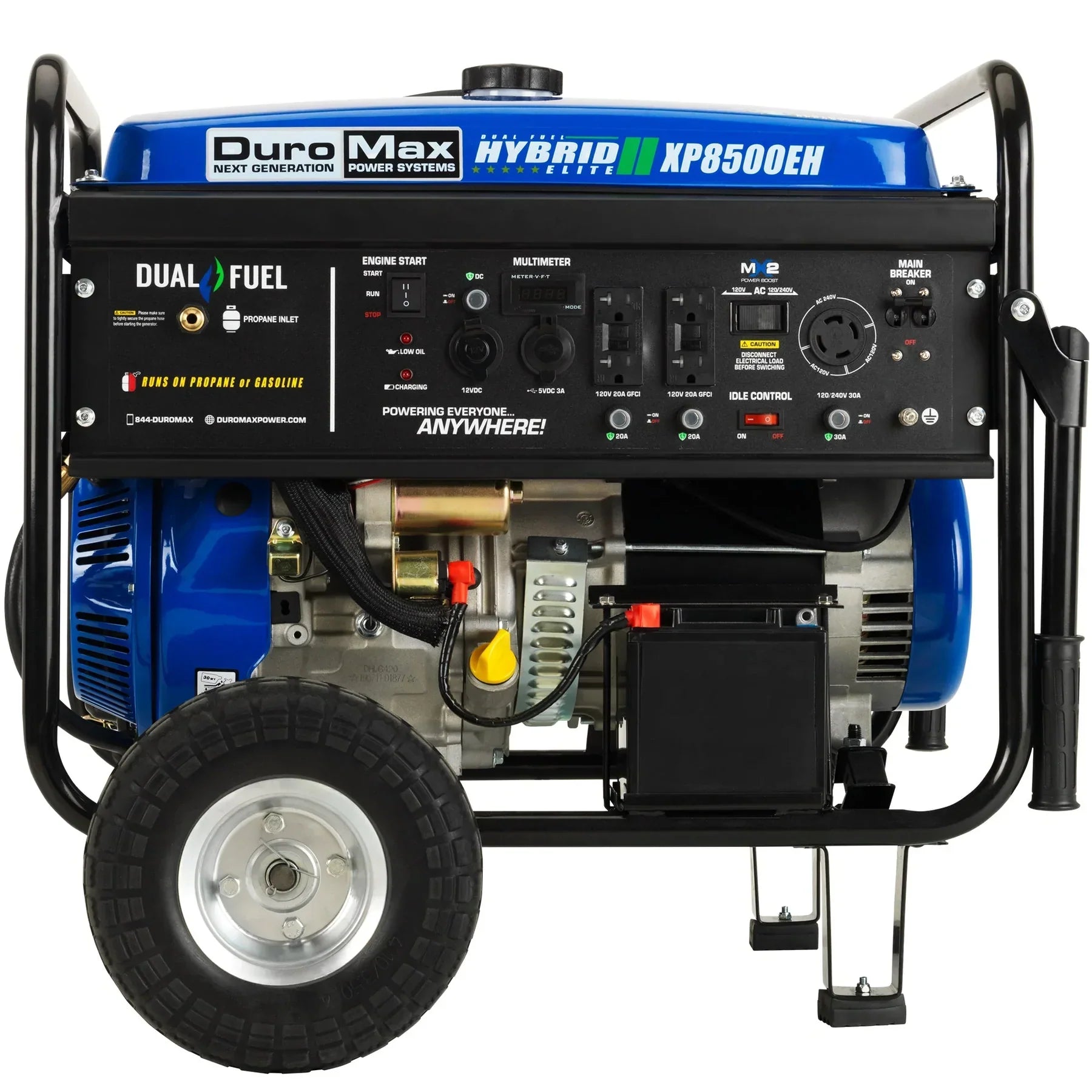 DuroMax XP8500EH 8,500-Watt/7,000-Watt 420cc Electric Start Dual Fuel Portable Generator